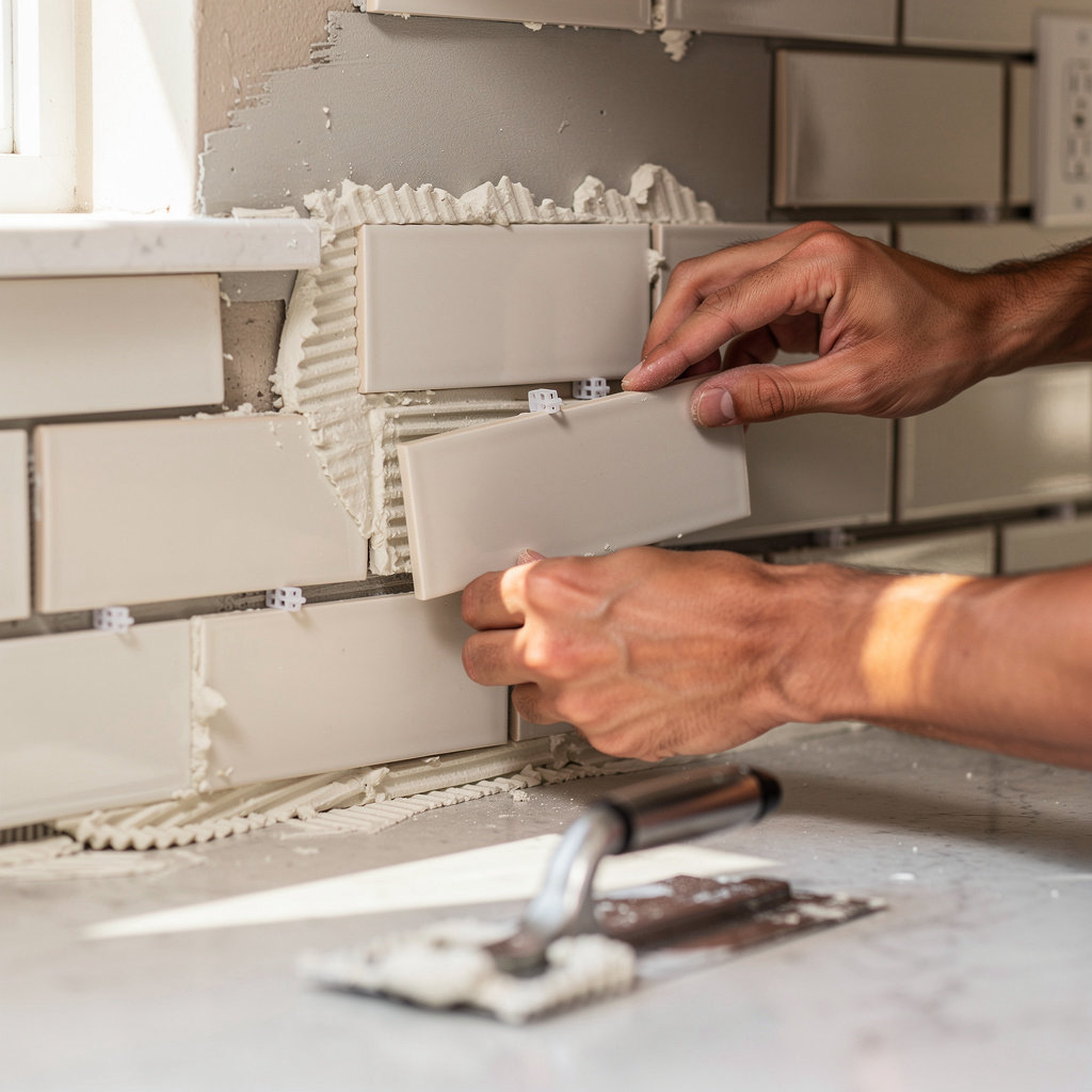Jaramillo's Tile kitchen tile installation in Santa Barbara showcasing durable and stylish backsplash and flooring